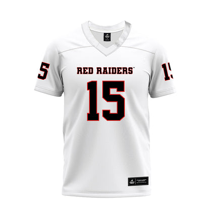 Texas Tech - NCAA Football : Austin Romaine - White Premium Football Jersey-0