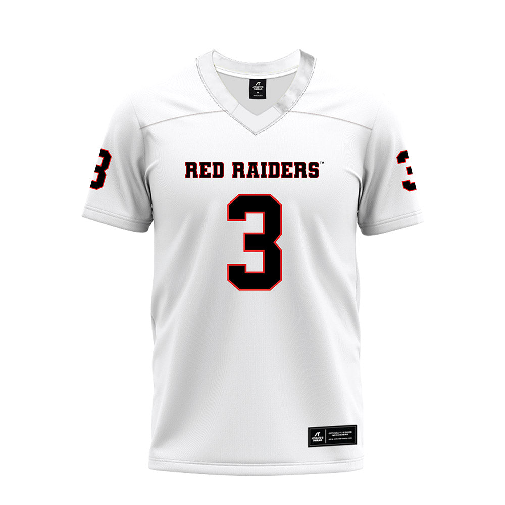 Texas Tech - NCAA Football : Coy Eakin - White Premium Football Jersey-0