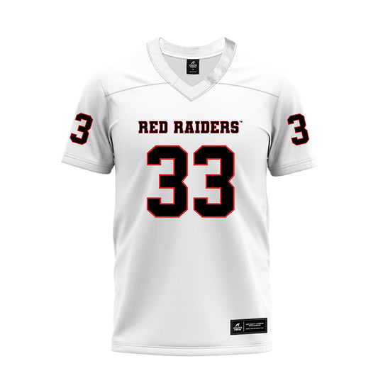 Texas Tech - NCAA Football : Loic Tshibangu - White Premium Football Jersey-0