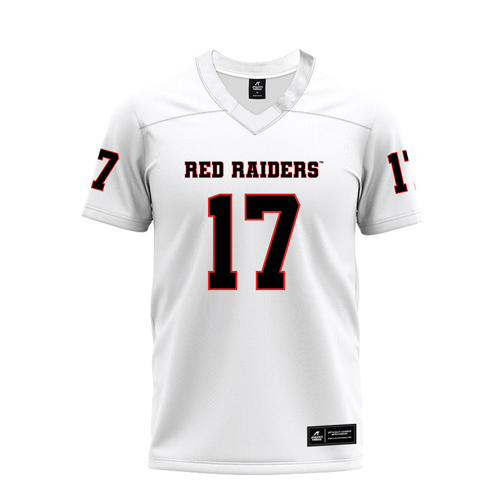 Texas Tech - NCAA Football : Leyton Stone - White Premium Football Jersey-0
