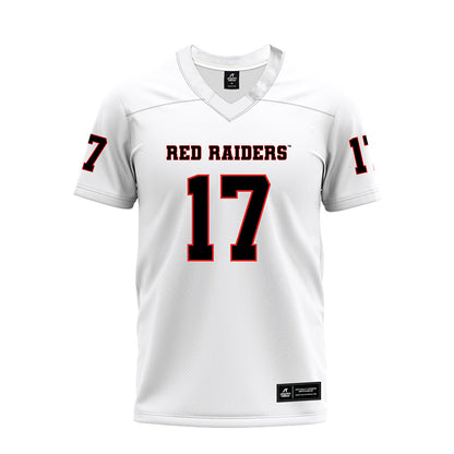Texas Tech - NCAA Football : Leyton Stone - White Premium Football Jersey-0