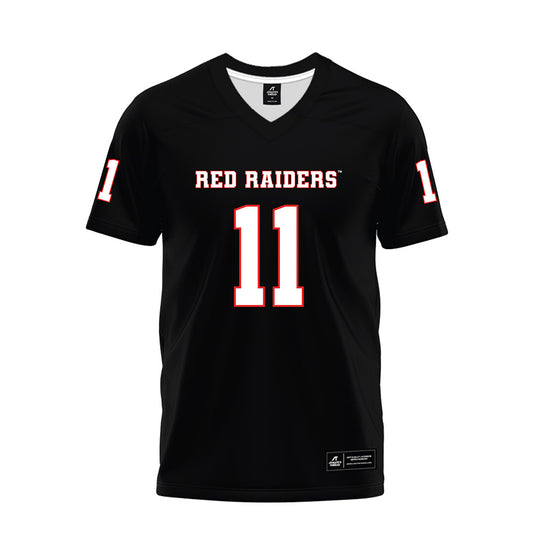 Texas Tech - NCAA Football : Brock Golwas - Black Premium Football Jersey-0