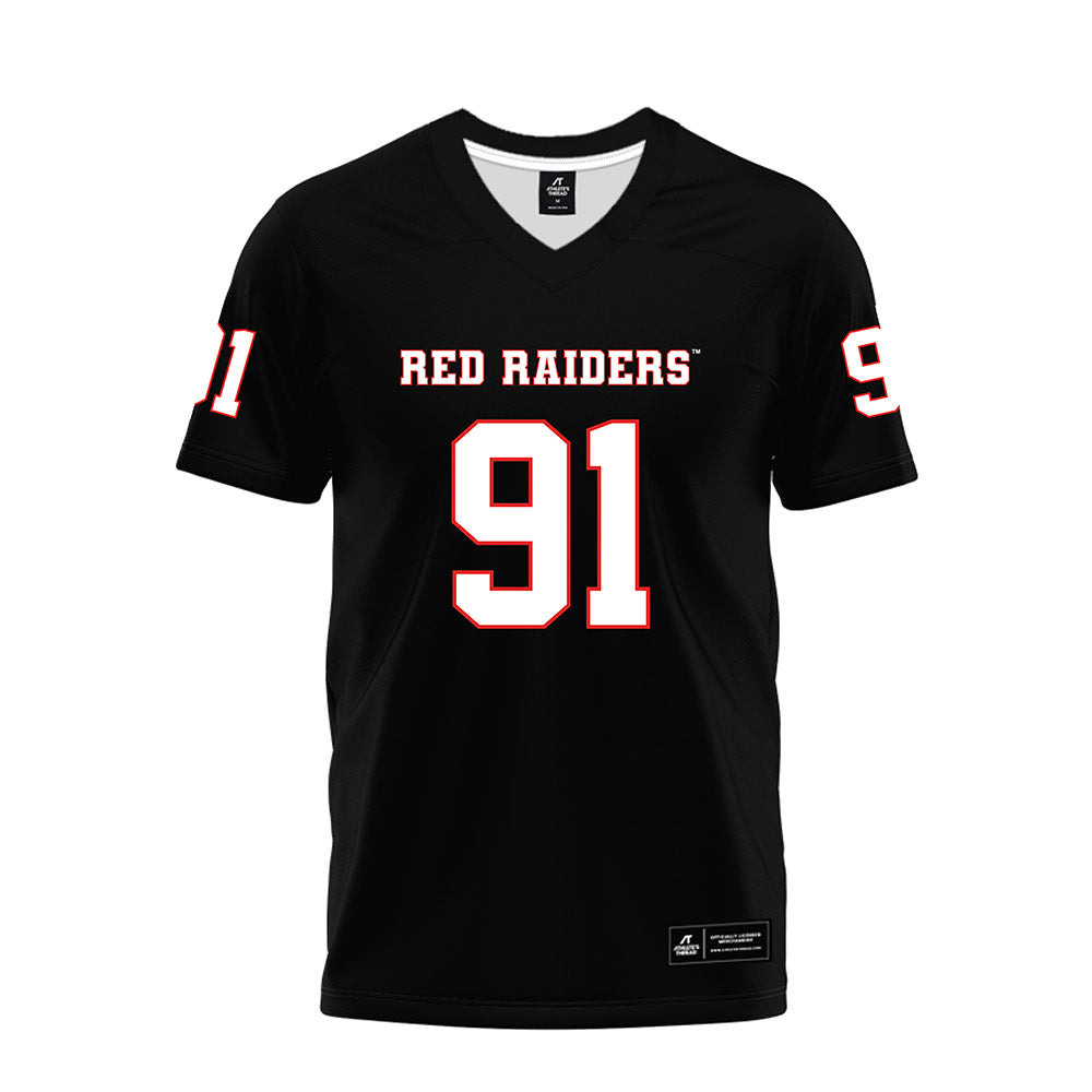 Texas Tech - NCAA Football : Krush Johnson - Black Premium Football Jersey-0
