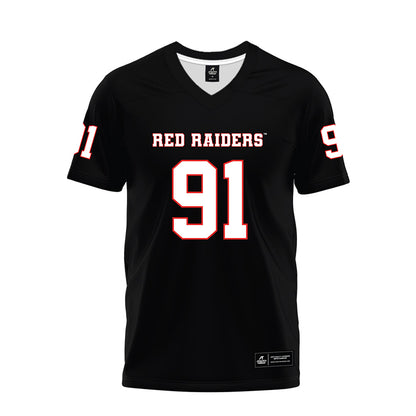 Texas Tech - NCAA Football : Krush Johnson - Black Premium Football Jersey-0
