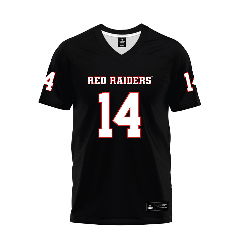 Texas Tech - NCAA Football : Brice Pollock - Black Premium Football Jersey-0
