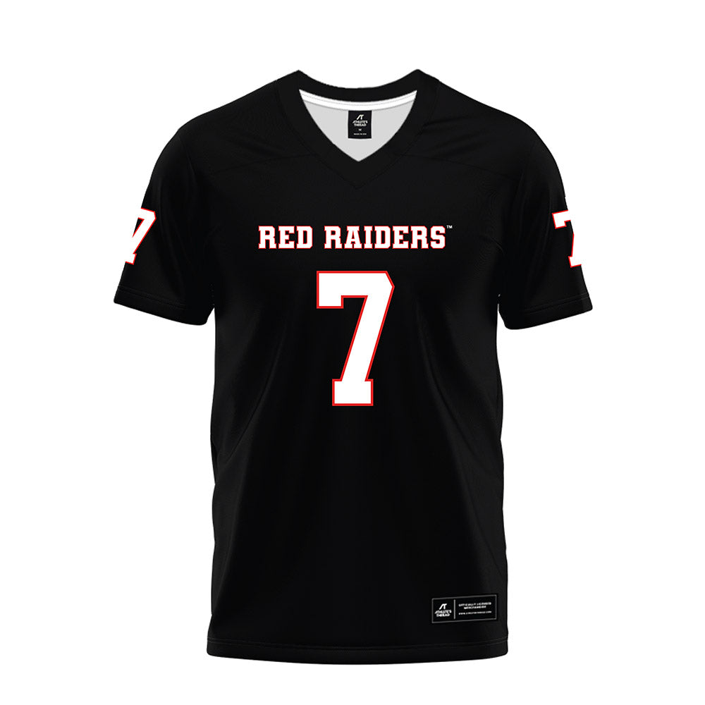 Texas Tech - NCAA Football : Brenden Jordan - Black Premium Football Jersey-0