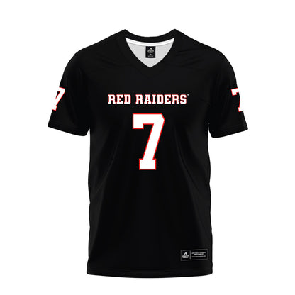 Texas Tech - NCAA Football : Brenden Jordan - Black Premium Football Jersey-0