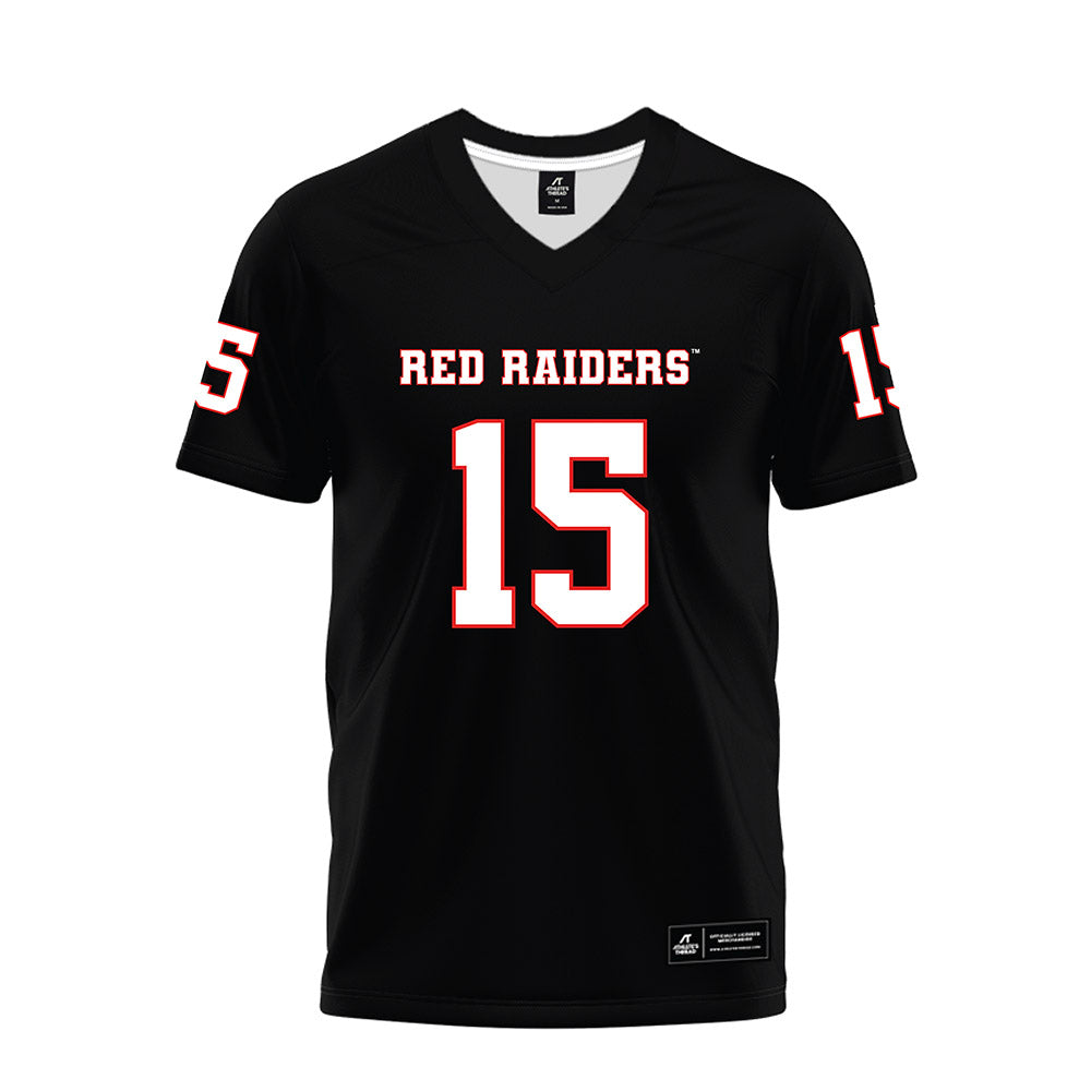 Texas Tech - NCAA Football : Austin Romaine - Black Premium Football Jersey-0