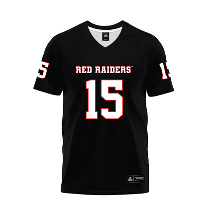 Texas Tech - NCAA Football : Austin Romaine - Black Premium Football Jersey-0