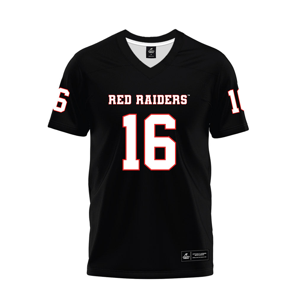 Texas Tech - NCAA Football : Ashton Hampton - Black Premium Football Jersey-0