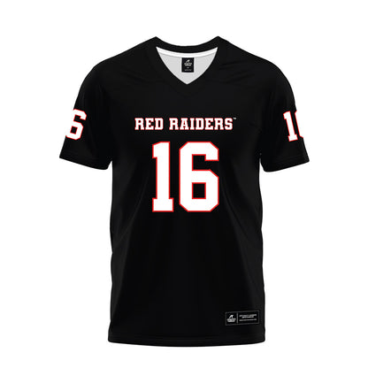 Texas Tech - NCAA Football : Ashton Hampton - Black Premium Football Jersey-0