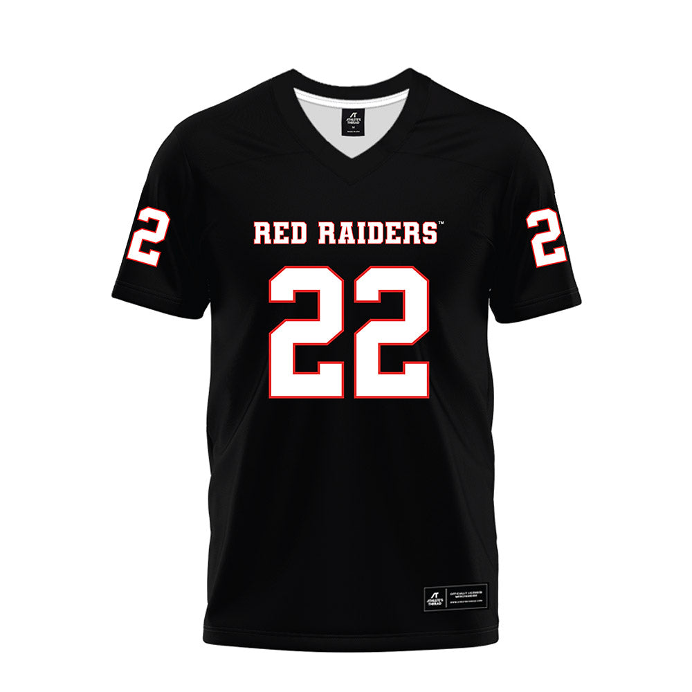 Texas Tech - NCAA Football : Marcus Ramon-Edwards - Black Premium Football Jersey-0