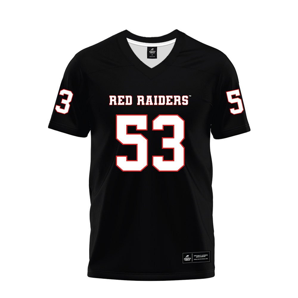 Texas Tech - NCAA Football : Holton Hendrix - Black Premium Football Jersey-0