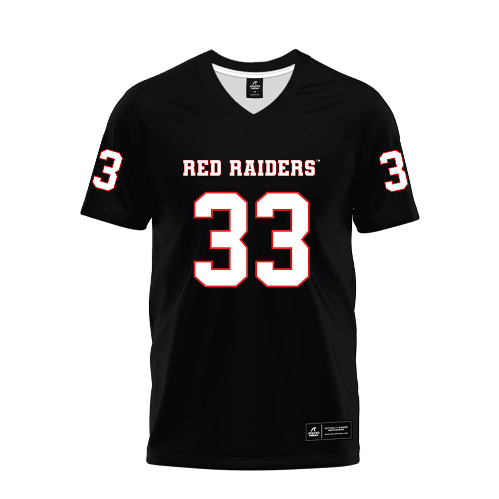 Texas Tech - NCAA Football : Loic Tshibangu - Black Premium Football Jersey-0