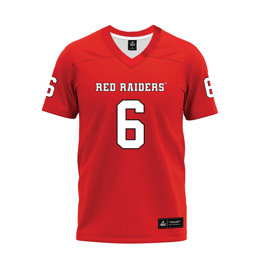 Texas Tech - NCAA Football : John Curry - Red Premium Football Jersey-0