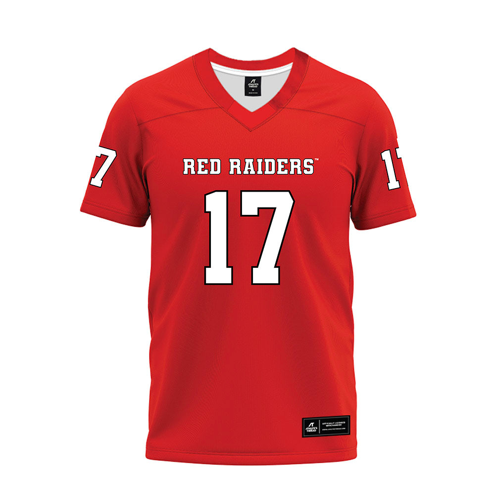 Texas Tech - NCAA Football : Leyton Stone - Red Premium Football Jersey-0