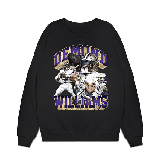 Washington - NCAA Football : Demond Williams Jr - Collage Premium Crewneck Sweatshirt-0