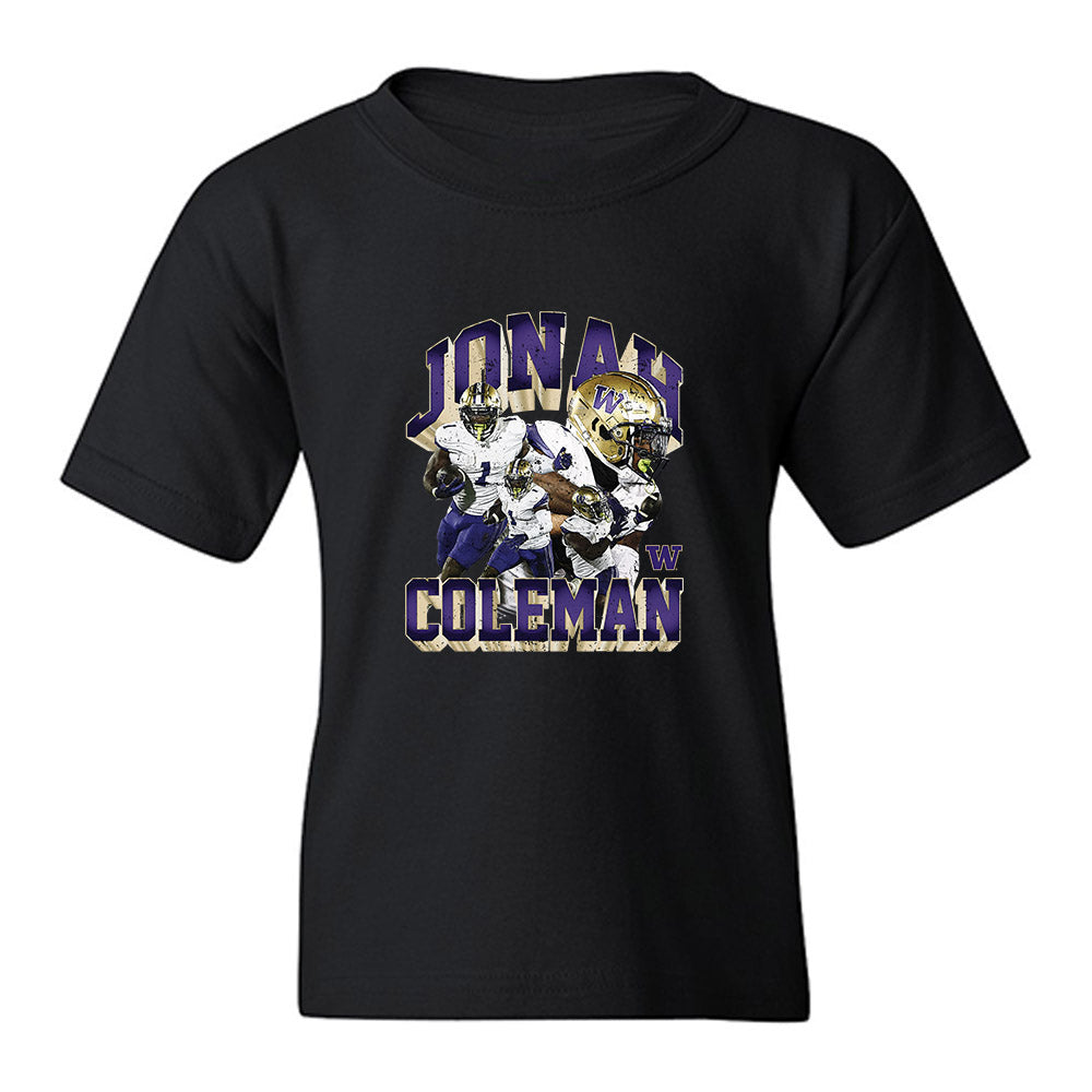 Washington - NCAA Football : Jonah Coleman - Collage Youth T-Shirt-0