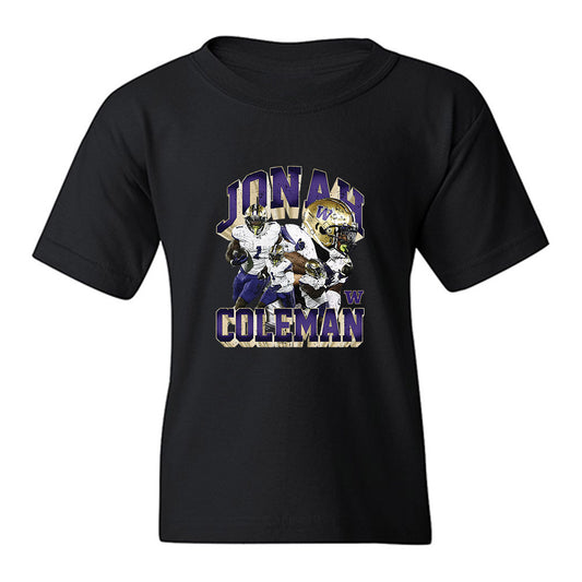 Washington - NCAA Football : Jonah Coleman - Collage Youth T-Shirt-0