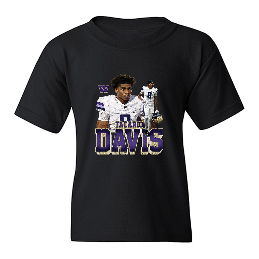 Washington - NCAA Football : Tacario Davis - Collage Youth T-Shirt-0