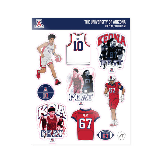 Arizona - NCAA Men's Basketball : Koa Peat - Sticker Sheet-0