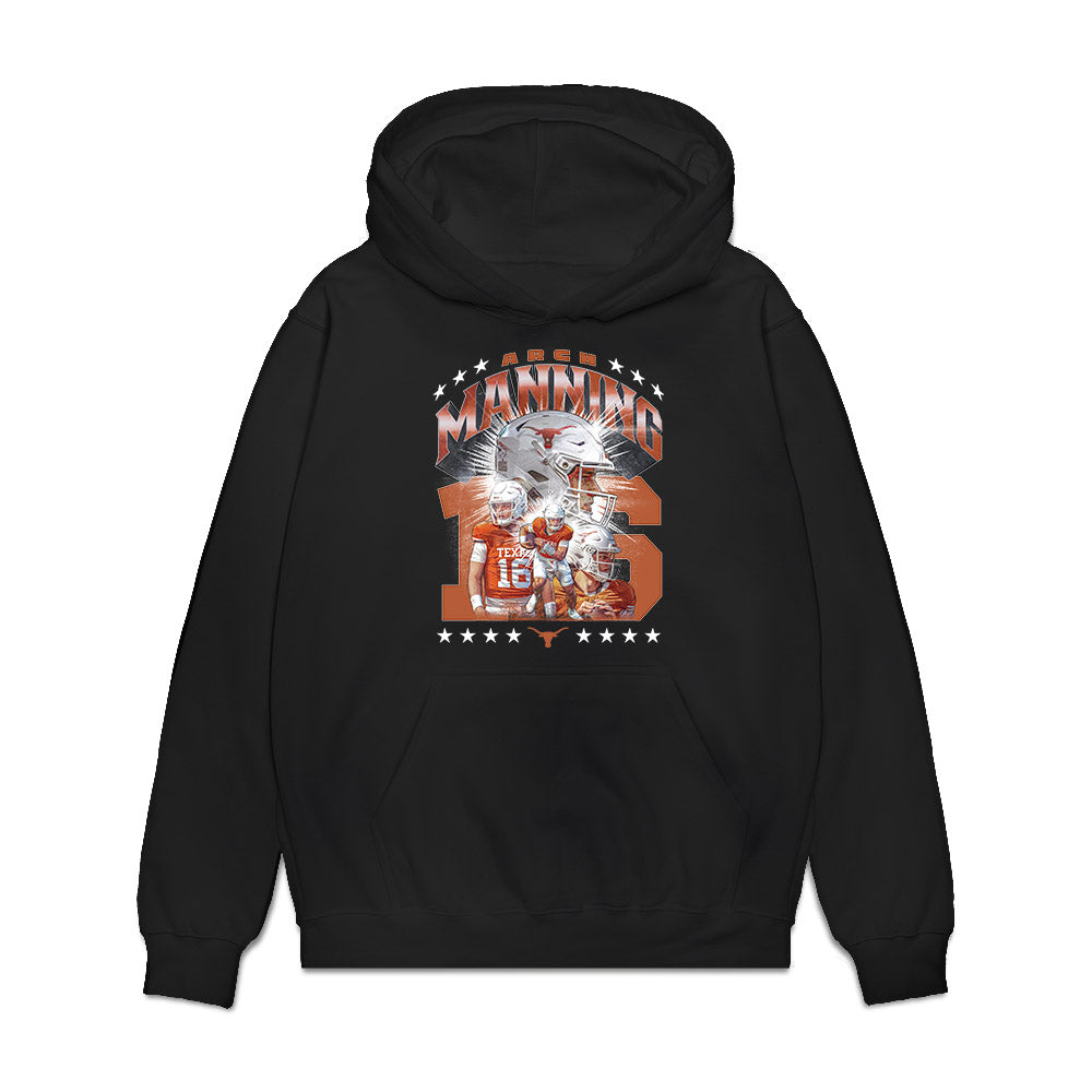 Texas - NCAA Football : Arch Manning - Collage Premium Hooded Sweatshirt-0