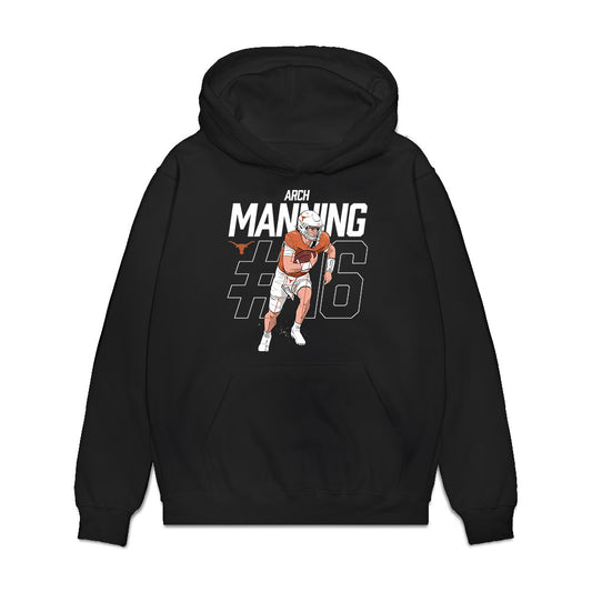 Texas - NCAA Football : Arch Manning - Caricature Premium Hooded Sweatshirt-0