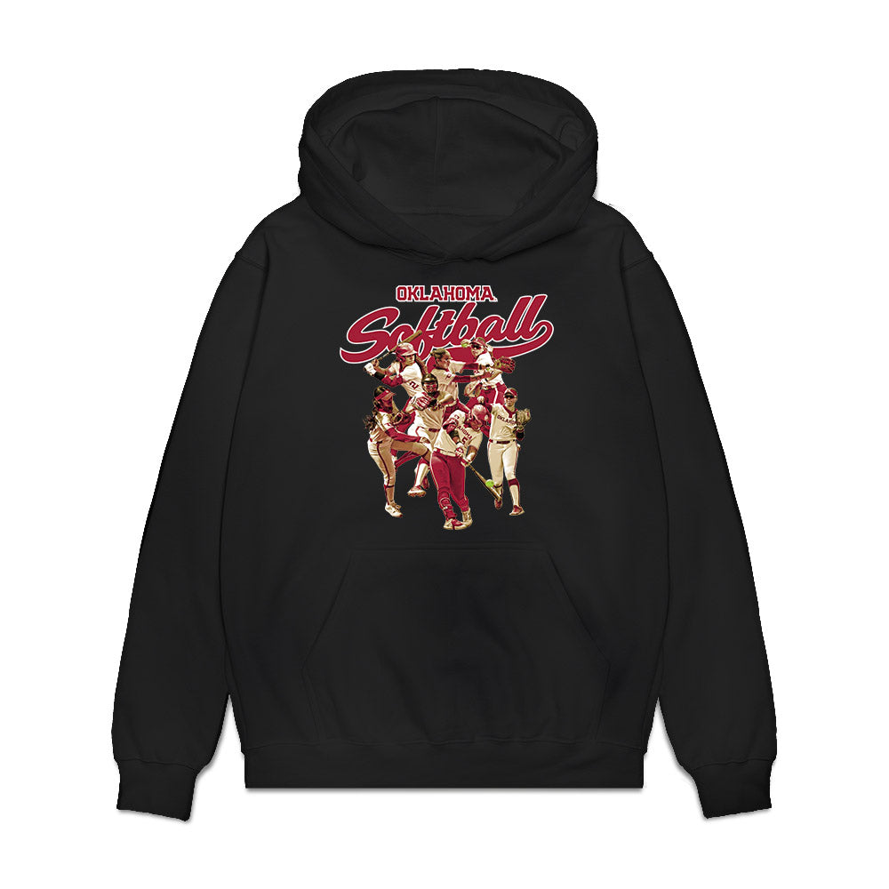 Oklahoma - NCAA Softball : Nelly McEnroe-Marinas - Team Collage Premium Hooded Sweatshirt-0