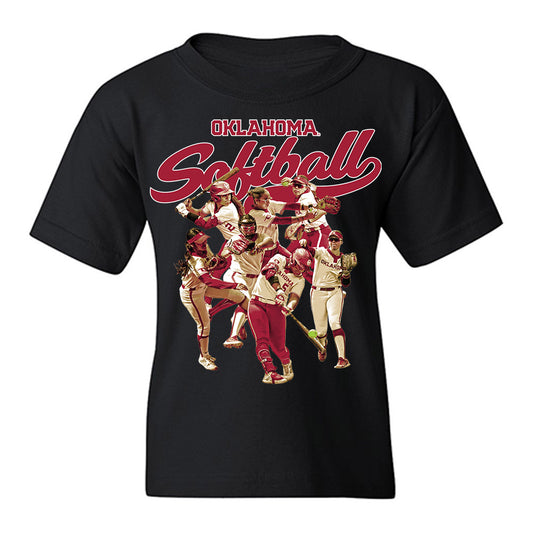 Oklahoma - NCAA Softball : Kasidi Pickering - Team Collage Youth T-Shirt-0
