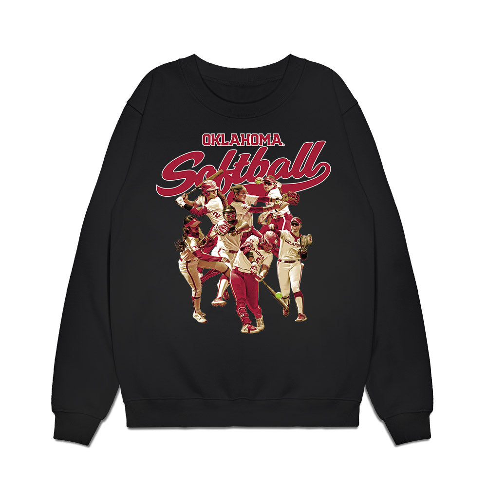 Oklahoma - NCAA Softball : Nelly McEnroe-Marinas - Team Collage Premium Crewneck Sweatshirt-0