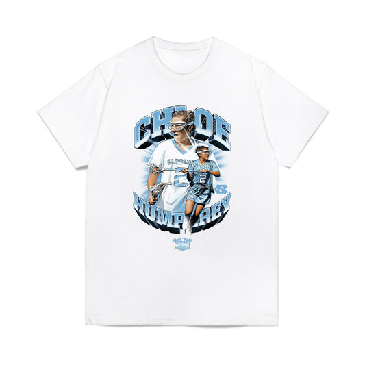 UNC - NCAA Women's Lacrosse : Chloe Humphrey - NCAA® Champions Collage Comfort Colors T-Shirt-0