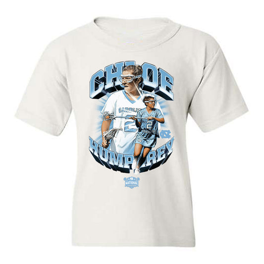 UNC - NCAA Women's Lacrosse : Chloe Humphrey - NCAA® Champions Collage Youth T-Shirt-0