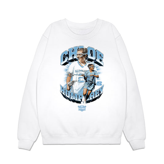 UNC - NCAA Women's Lacrosse : Chloe Humphrey - NCAA® Champions Collage Premium Crewneck Sweatshirt-0