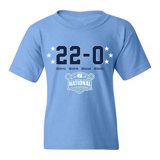 UNC - NCAA Women's Lacrosse : Betty Nelson - NCAA® 22-0 National Champions Youth T-Shirt-0