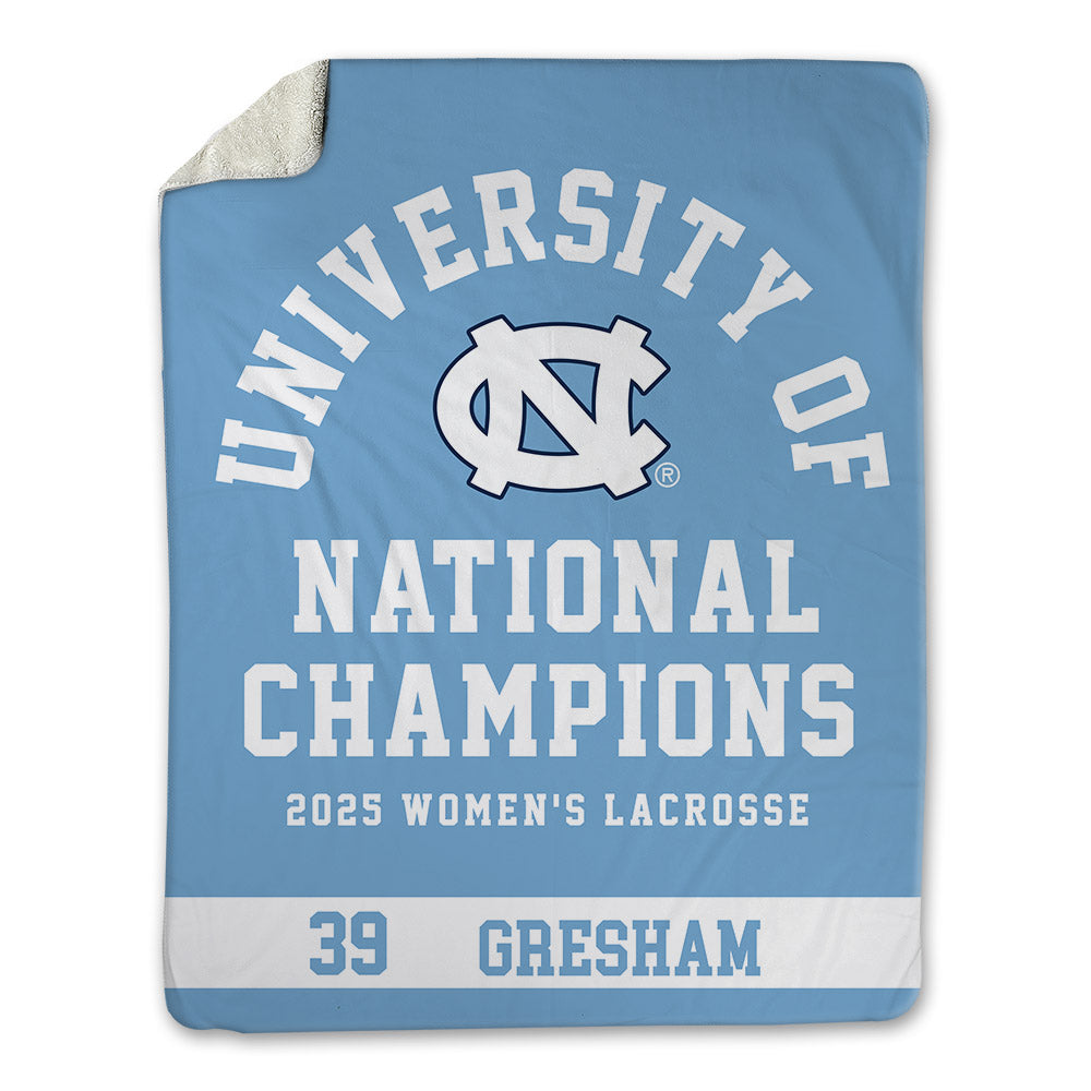 UNC - NCAA Women's Lacrosse : Sarah Gresham - NCAA® Champions Blanket-0