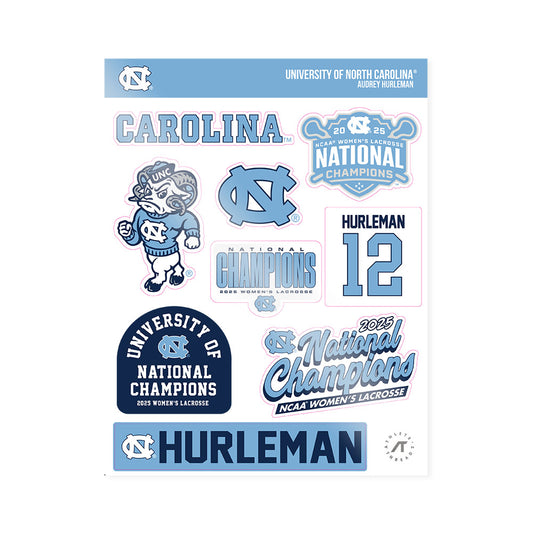 UNC - NCAA Women's Lacrosse : Audrey Hurleman - NCAA® Sticker Sheet-0