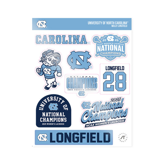 UNC - NCAA Women's Lacrosse : Molly Longfield - NCAA® Sticker Sheet-0