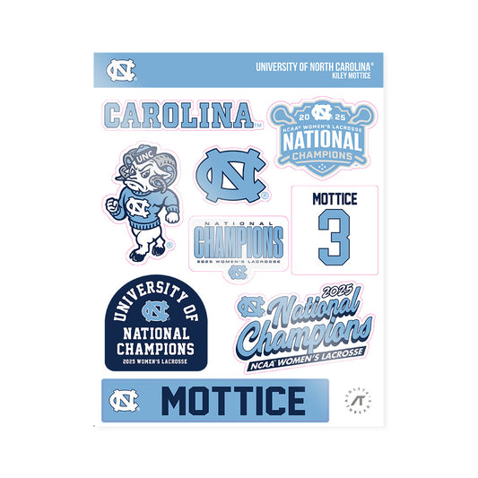 UNC - NCAA Women's Lacrosse : Kiley Mottice - NCAA® Sticker Sheet-0