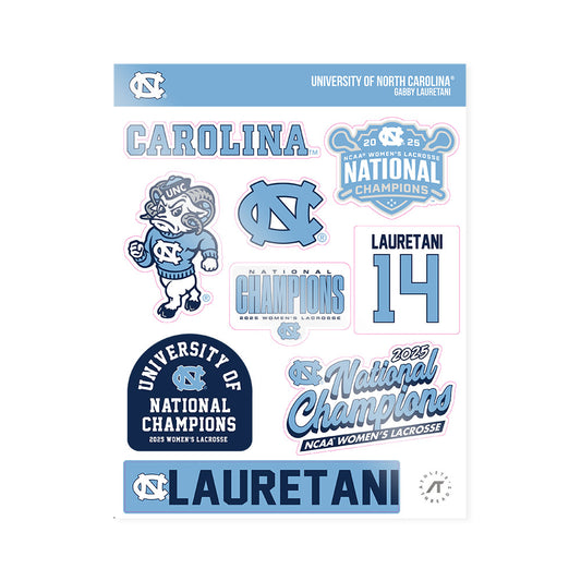 UNC - NCAA Women's Lacrosse : Gabby Lauretani - NCAA® Sticker Sheet-0