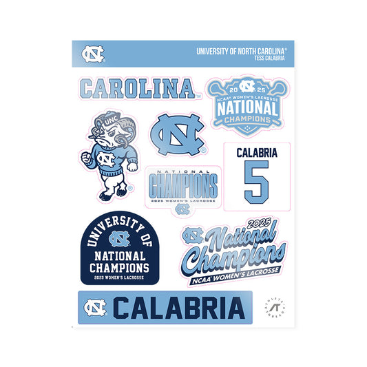 UNC - NCAA Women's Lacrosse : Tess Calabria - NCAA® Sticker Sheet-0