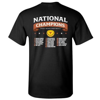 Texas - NCAA Softball : - NCAA® National Champions Roster Shirt T-Shirt-1