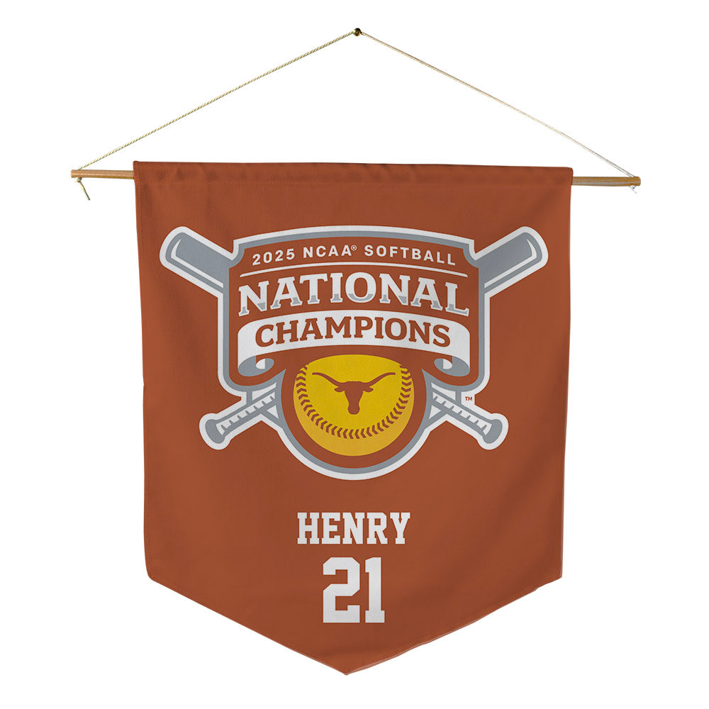 Texas - NCAA Softball : Kayden Henry - NCAA® Pennant - 18" x 21"-0