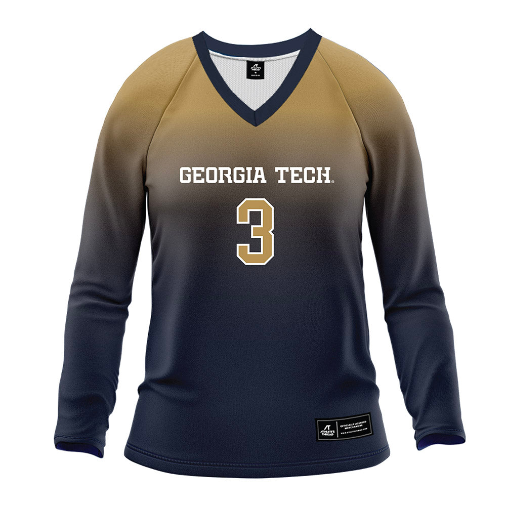 Georgia Tech - NCAA Women's Volleyball : Anna Boezi - Navy Volleyball Jersey-0