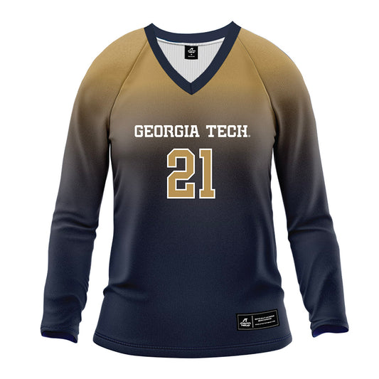 Georgia Tech - NCAA Women's Volleyball : Mia Hood - Navy Volleyball Jersey-0
