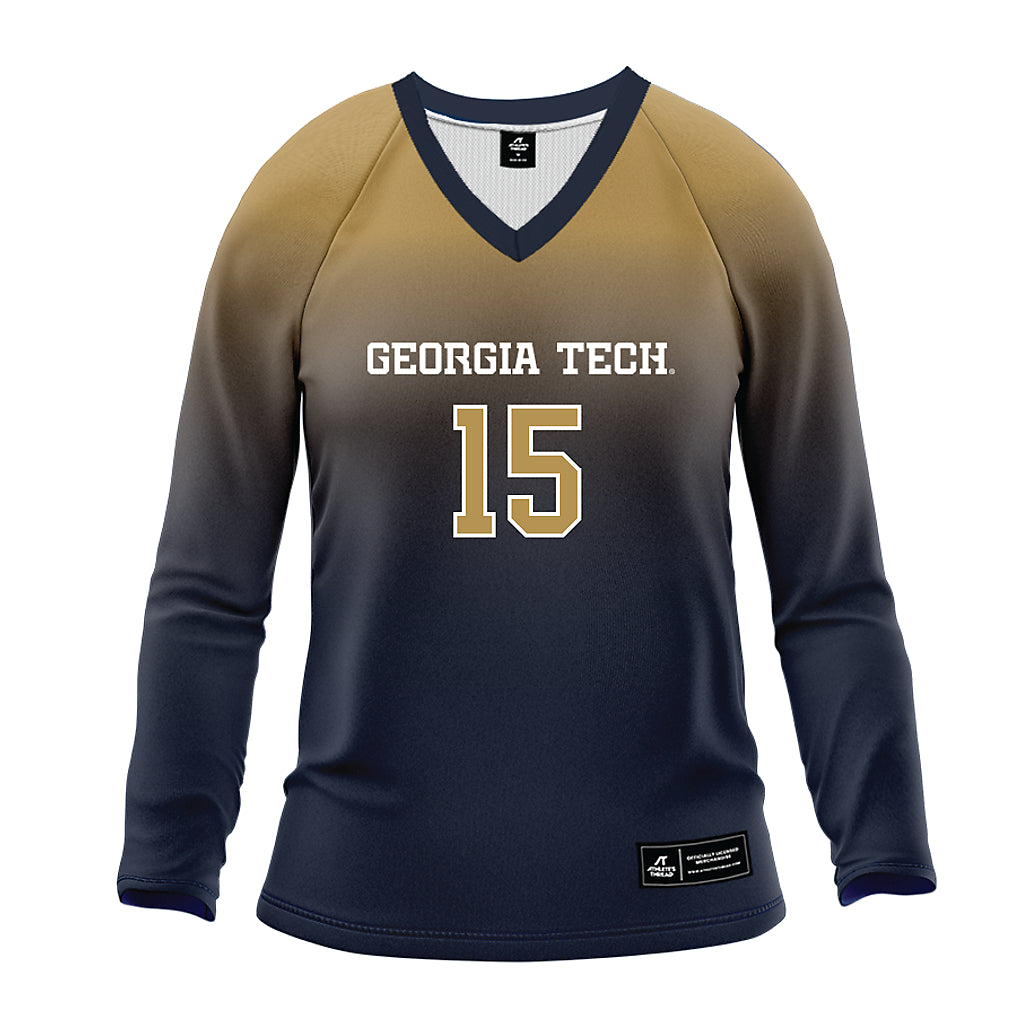 Georgia Tech - NCAA Women's Volleyball : Ashlyn Goolsby - Navy Volleyball Jersey-0