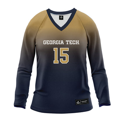 Georgia Tech - NCAA Women's Volleyball : Ashlyn Goolsby - Navy Volleyball Jersey-0