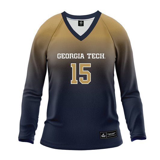 Georgia Tech - NCAA Women's Volleyball : Ashlyn Goolsby - Navy Volleyball Jersey-0