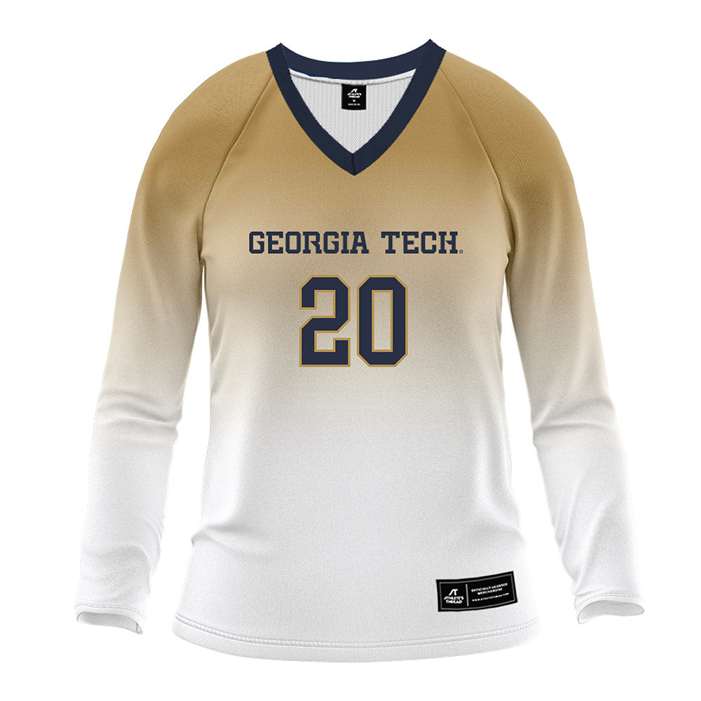 Georgia Tech - NCAA Women's Volleyball : Laura Bieleski - White Volleyball Jersey-0