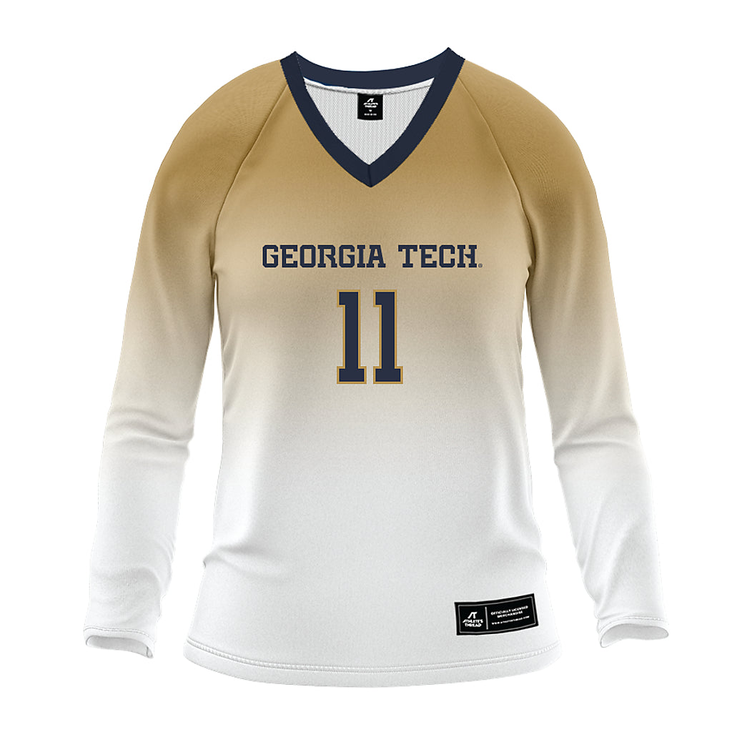 Georgia Tech - NCAA Women's Volleyball : Larissa Mendes - White Volleyball Jersey-0