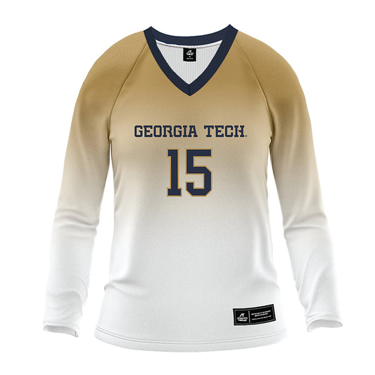 Georgia Tech - NCAA Women's Volleyball : Abigail Li - White Volleyball Jersey-0